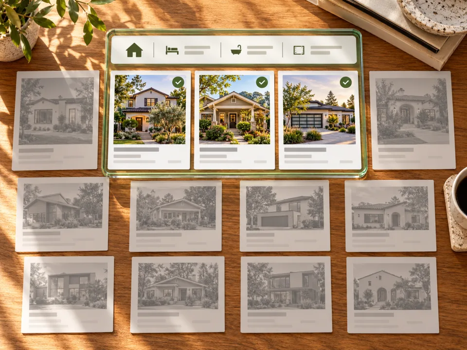 Property listings screened against a real-estate buy box