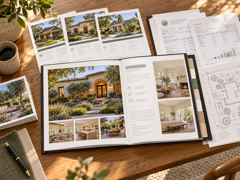 Listing presentation with comparable homes and property records