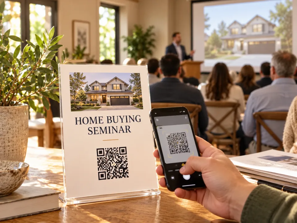 QR registration at a home-buying seminar