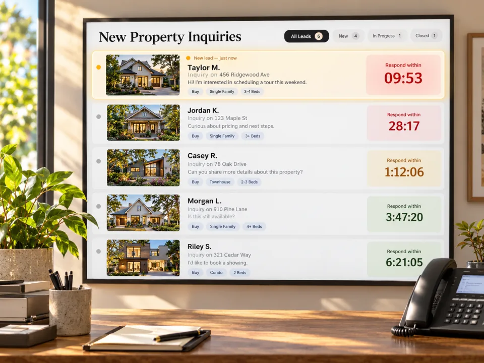 New property inquiry board with response timers